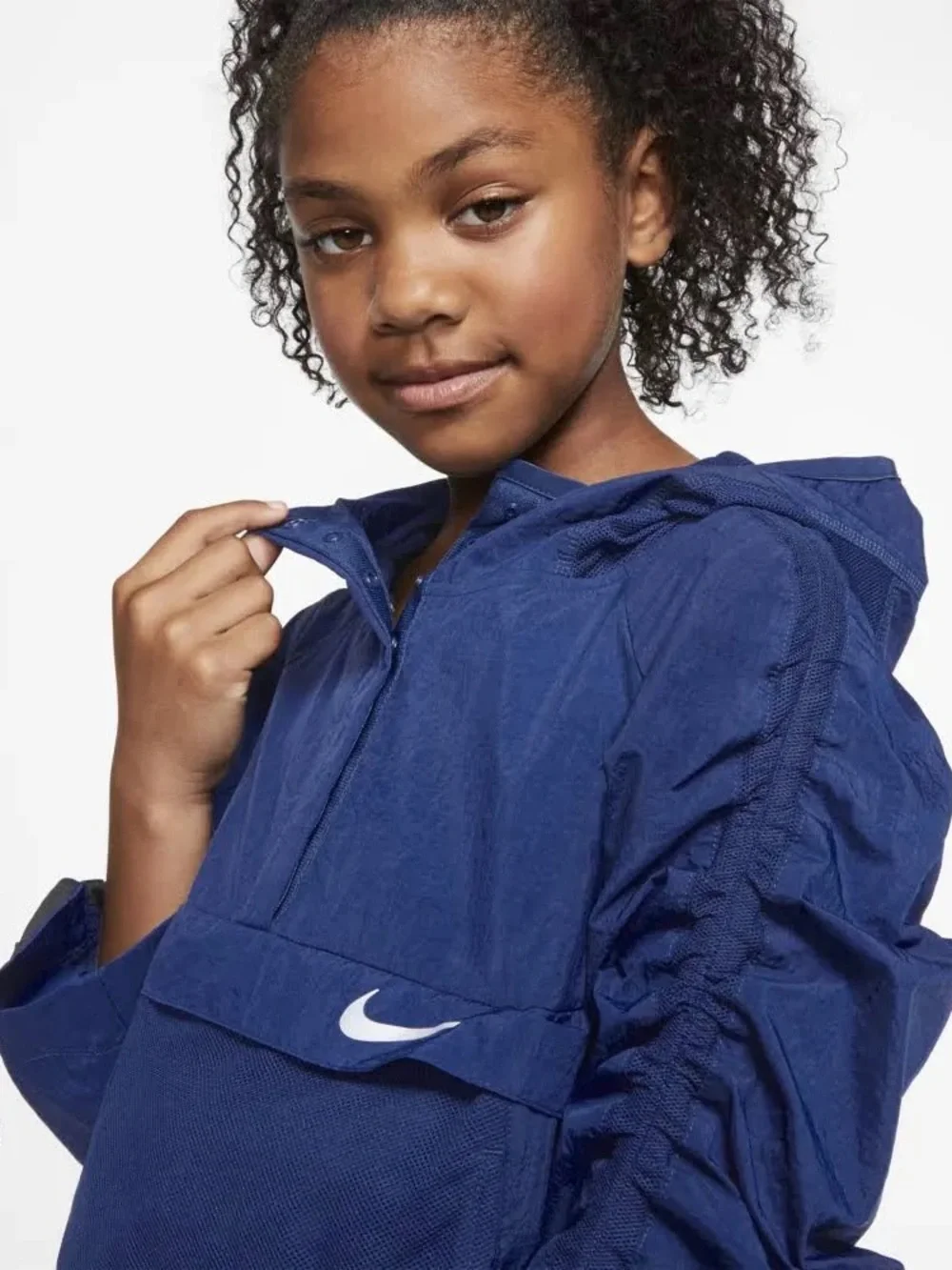 Nike Girls' Navy Blue Hooded Pullover. Size XL kids (12-14)